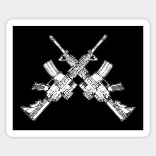 Crossing deadly m4 rifles Sticker